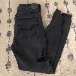 AE high waisted distressed jeans